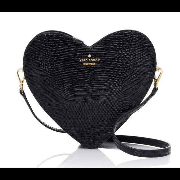 SOLD KATE SPADE SECRET ADMIRER BLACK HEART BAG - Picture 2 of 7